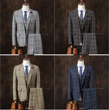 2019 autumn slim fit mens blazers fashion blazer Suit Jacket for men 3 pieces Set (Coat + vest + pants) male coat Wedding dress