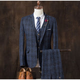 2019 autumn slim fit mens blazers fashion blazer Suit Jacket for men 3 pieces Set (Coat + vest + pants) male coat Wedding dress