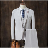 2019 autumn slim fit mens blazers fashion blazer Suit Jacket for men 3 pieces Set (Coat + vest + pants) male coat Wedding dress