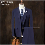 2019 autumn slim fit mens blazers fashion blazer Suit Jacket for men 3 pieces Set (Coat + vest + pants) male coat Wedding dress