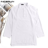 Brand Kurta Men Shirts Robe Long Sleeve Dress Kurta Suits Loose Baggy Pakistani Islamic Indian Multi-Color 5XL Basic Men Clothes