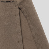 INCERUN 2019 Cotton Vintage Men Shirt Stand Collar Long Sleeve Button Long Shirts Men Pakistani Muslim Clothes Indian Kurta Suit
