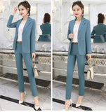 New 2019 office lady style fashion solid color patchwork slim fit suit women women's clothing womens suits with belt TXF11