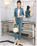 New 2019 office lady style fashion solid color patchwork slim fit suit women women's clothing womens suits with belt TXF11