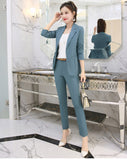 New 2019 office lady style fashion solid color patchwork slim fit suit women women's clothing womens suits with belt TXF11