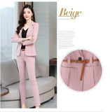 New 2019 office lady style fashion solid color patchwork slim fit suit women women's clothing womens suits with belt TXF11