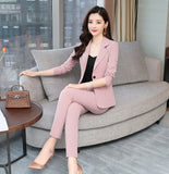 New 2019 office lady style fashion solid color patchwork slim fit suit women women's clothing womens suits with belt TXF11