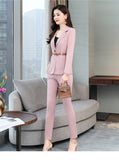 New 2019 office lady style fashion solid color patchwork slim fit suit women women's clothing womens suits with belt TXF11