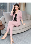 New 2019 office lady style fashion solid color patchwork slim fit suit women women's clothing womens suits with belt TXF11
