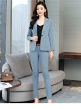 New 2019 office lady style fashion solid color patchwork slim fit suit women women's clothing womens suits with belt TXF11