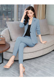 New 2019 office lady style fashion solid color patchwork slim fit suit women women's clothing womens suits with belt TXF11