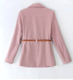 New 2019 office lady style fashion solid color patchwork slim fit suit women women's clothing womens suits with belt TXF11