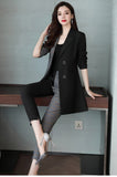 YASUGUOJI new 2019 fashion woman suits lady suit office irregularity patchwork two pieces pant suits for women korean suits set