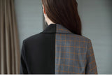 YASUGUOJI new 2019 fashion woman suits lady suit office irregularity patchwork two pieces pant suits for women korean suits set