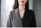 YASUGUOJI new 2019 fashion woman suits lady suit office irregularity patchwork two pieces pant suits for women korean suits set