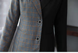 YASUGUOJI new 2019 fashion woman suits lady suit office irregularity patchwork two pieces pant suits for women korean suits set