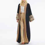 Black Laser Cut Flower Muslim Dress Abaya Islamic Women Malaysia Jilbab Djellaba Robe Musulmane Turkish Baju Open Kimono Kaftan