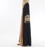 Black Laser Cut Flower Muslim Dress Abaya Islamic Women Malaysia Jilbab Djellaba Robe Musulmane Turkish Baju Open Kimono Kaftan