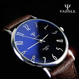 Watch Men Casual Business Leather Strap Watches Classic Ultra-thin Blue Glass