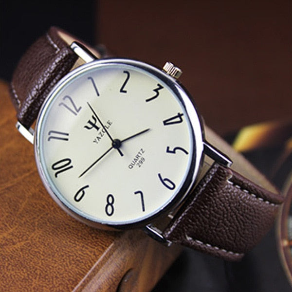 Watch Men Casual Business Leather Strap Watches Classic Ultra-thin Blue Glass