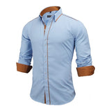 Men Shirts Europe Size New Arrivals Slim Fit Male Shirt Solid Long Sleeve British Style Cotton Men's Shirt