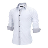 Men Shirts Europe Size New Arrivals Slim Fit Male Shirt Solid Long Sleeve British Style Cotton Men's Shirt