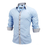 Men Shirts Europe Size New Arrivals Slim Fit Male Shirt Solid Long Sleeve British Style Cotton Men's Shirt