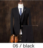 2019  autumn Mens blazer Suit Jacket 3 pieces Set (Coat + vest + pants) Male blazers slim fit fashion Mens coat Wedding dress