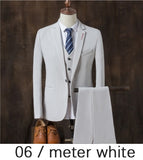 2019  autumn Mens blazer Suit Jacket 3 pieces Set (Coat + vest + pants) Male blazers slim fit fashion Mens coat Wedding dress