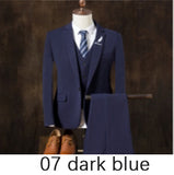 2019  autumn Mens blazer Suit Jacket 3 pieces Set (Coat + vest + pants) Male blazers slim fit fashion Mens coat Wedding dress
