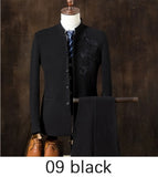 2019  autumn Mens blazer Suit Jacket 3 pieces Set (Coat + vest + pants) Male blazers slim fit fashion Mens coat Wedding dress