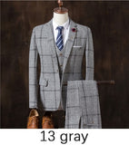 2019  autumn Mens blazer Suit Jacket 3 pieces Set (Coat + vest + pants) Male blazers slim fit fashion Mens coat Wedding dress