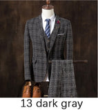 2019  autumn Mens blazer Suit Jacket 3 pieces Set (Coat + vest + pants) Male blazers slim fit fashion Mens coat Wedding dress