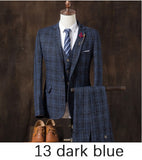 2019  autumn Mens blazer Suit Jacket 3 pieces Set (Coat + vest + pants) Male blazers slim fit fashion Mens coat Wedding dress