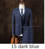 2019  autumn Mens blazer Suit Jacket 3 pieces Set (Coat + vest + pants) Male blazers slim fit fashion Mens coat Wedding dress