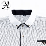 Printed Plaid Polka Dot Men Shirt Long-Sleeved Casual Shirts For Men Slim Fit