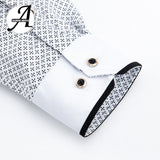 Printed Plaid Polka Dot Men Shirt Long-Sleeved Casual Shirts For Men Slim Fit