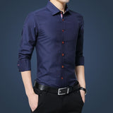 Legible Casual Social Formal shirt Men long Sleeve Shirt Business Slim