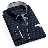Printed Plaid Polka Dot Men Shirt Long-Sleeved Casual Shirts For Men Slim Fit