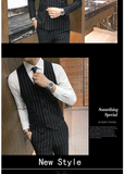 Men's One-Button Designer Suits Plaid Tuxedos 3-Piece Set Wedding Prom Party stripe Suit