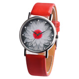 New Fashion Ladies Watch Womens Flower Casual Leather Analog Quartz