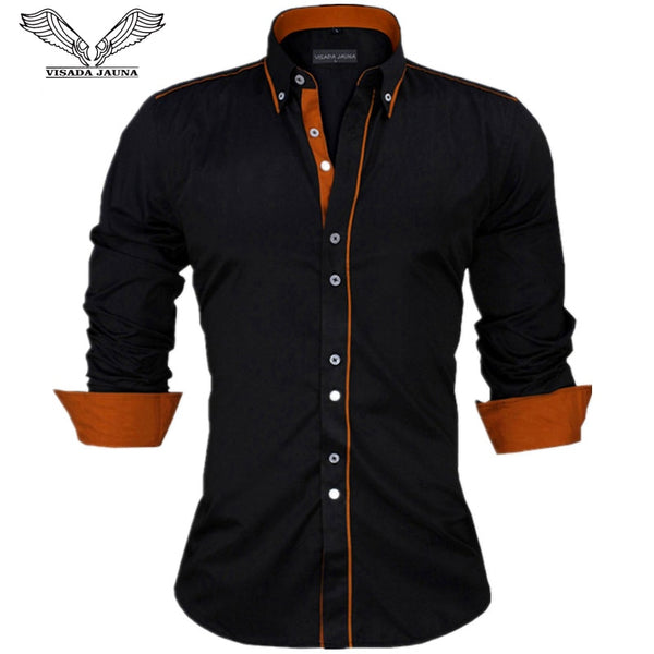 Men Shirts Europe Size New Arrivals Slim Fit Male Shirt Solid Long Sleeve British Style Cotton Men's Shirt