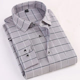 Printed Plaid Polka Dot Men Shirt Long-Sleeved Casual Shirts For Men Slim Fit