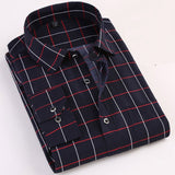 Printed Plaid Polka Dot Men Shirt Long-Sleeved Casual Shirts For Men Slim Fit