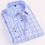 Printed Plaid Polka Dot Men Shirt Long-Sleeved Casual Shirts For Men Slim Fit
