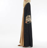 Black Laser Cut Flower Muslim Dress Abaya Islamic Women Malaysia Jilbab Djellaba Robe Musulmane Turkish Baju Open Kimono Kaftan