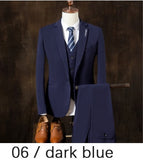 2019 autumn slim fit mens blazers fashion blazer Suit Jacket for men 3 pieces Set (Coat + vest + pants) male coat Wedding dress