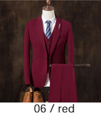 2019 autumn slim fit mens blazers fashion blazer Suit Jacket for men 3 pieces Set (Coat + vest + pants) male coat Wedding dress