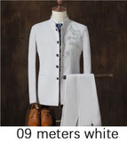 2019 autumn slim fit mens blazers fashion blazer Suit Jacket for men 3 pieces Set (Coat + vest + pants) male coat Wedding dress