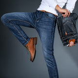 2019 New Mens Fashion Black Blue Jeans Men Casual Slim Stretch Jeans Classic